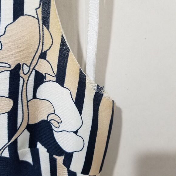 Diane Von Furstenberg Dress Kimana Flare Skirt Dress Orchid Stripe Navy - Picture 13 of 16